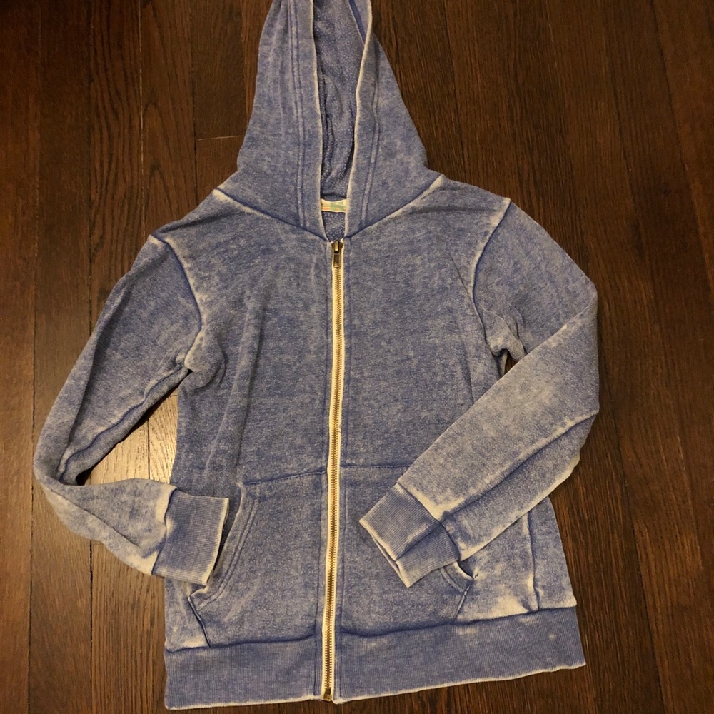 Girls Vintage Havana Blue Zip Up
